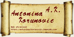 Antonina Korunović vizit kartica